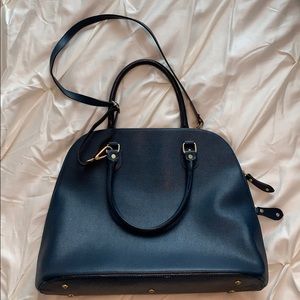 Navy Blue Italian Leather Bag